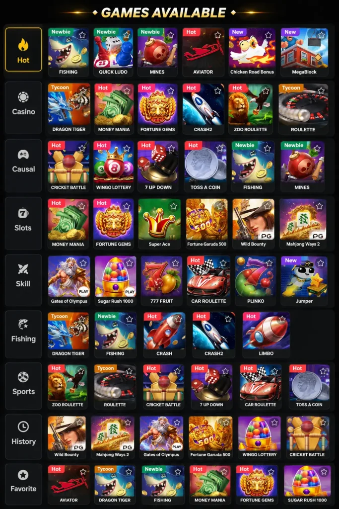 Pk66 Games Available